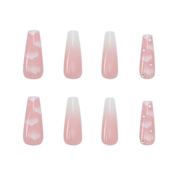 Pink Cloud Nail Art - Jelly Glue Model + med 1 set av cirka 24 pasta med pulverlim
