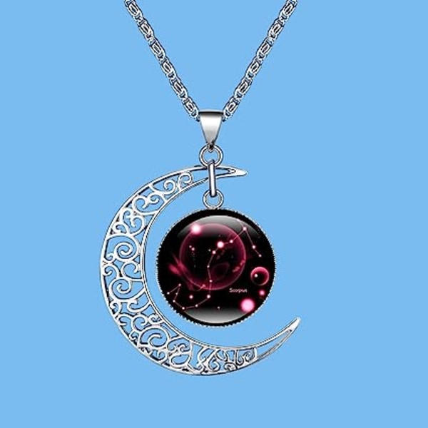 Optional 12 Constellation Necklace Moon Necklace,Necklace Gifts for Women Teen Girls,Moonglow Jewelry,Astrology Galaxy Pendant Fashion Jewelry