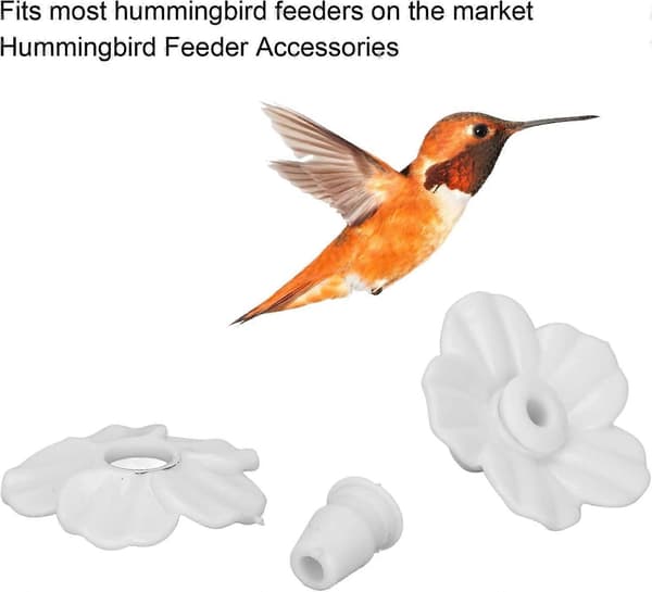 30 STK Kolibri Foderautomater Udskiftningsblomster, Farverige Kolibri Foderautomat Udskiftningsdele til de fleste Kolibri Foderautomater (Hvid)