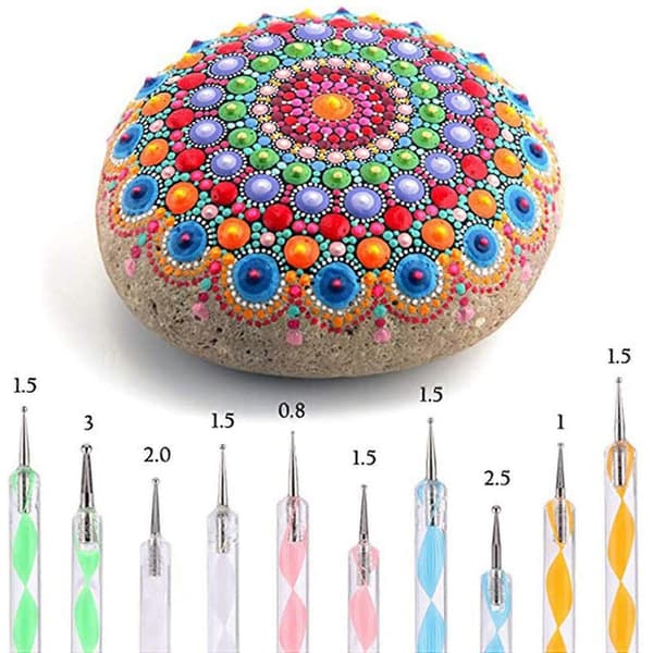 80 st Mandala Dotting Tools för att måla stenar Mandala Stencils Kit Ball Stylus Clay Sculpting Carving Tools