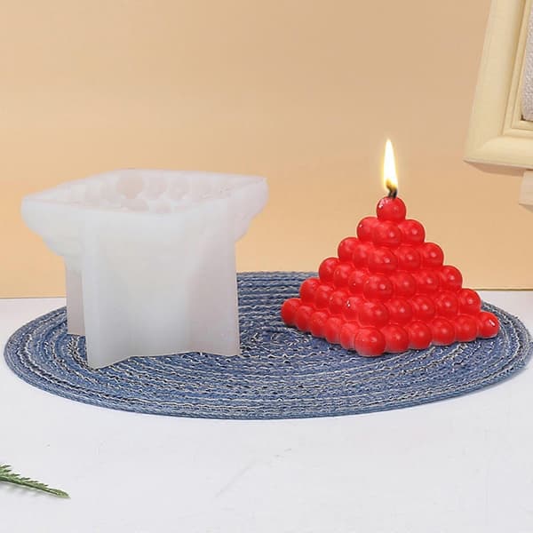 Boblelysform Pyramide Silikoneform til fremstilling af lys, gips, boligindretning, håndværk, epoxyharpiksstøbning, silikoneforme