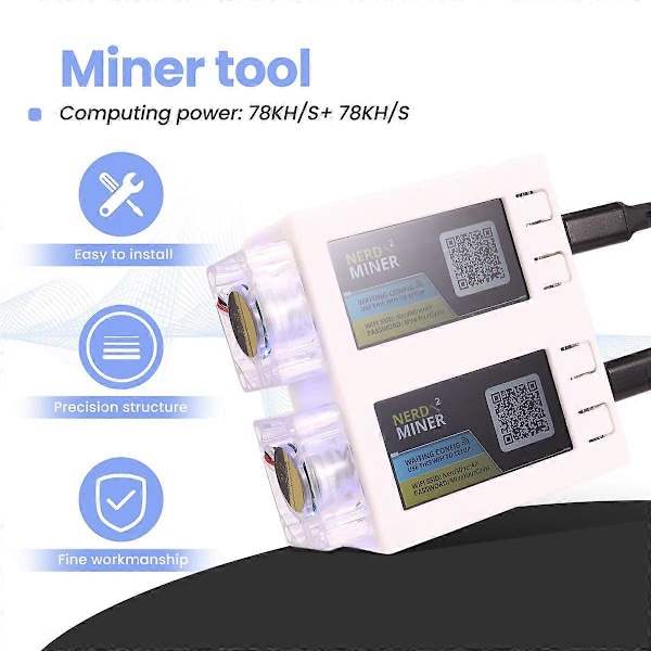 For NerdMiner V2 Miner 78KH/Sx2 Dobbel Skjerm BTC Solo Lotteri Miner Bitcoin Nerd Miner Lotteri Miner