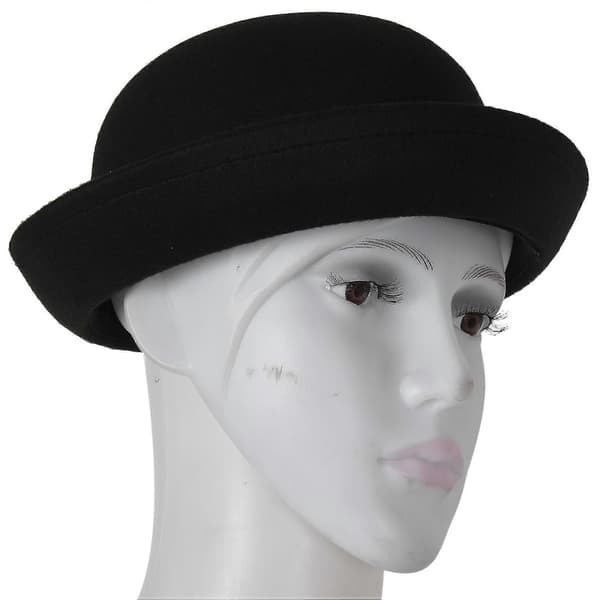 1 stk. Melon Bowler Hat Hat Bowler Hat Bowler Hat Filthat Hat Ridehat (sort)