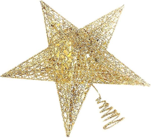 Jul Hjem Stue Skrivebord Stjerne Dekor (25cm, Gull) 1 Stykker bd