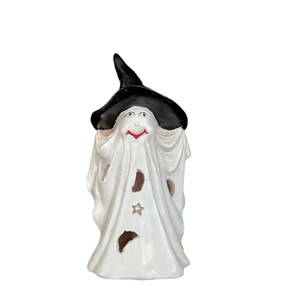 Halloween Spøgelsesstatue Halloween Ornament Halloween Lysende Spøgelse Halloween Lysende Spøgelse Resin Spøgelsesskulptur Resin