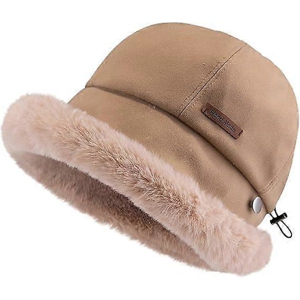 Furry Bucket Hat Fluffig Vinterhatt Plush Fiskehatt för Kvinnor Tonåringar Flickor