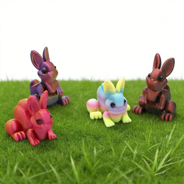 3D-printed Easter egg, creative desk decoration, articulated rabbit model, toy J 5cm-Rabbit ear egg J J 5cm-Rabbit ear eggs