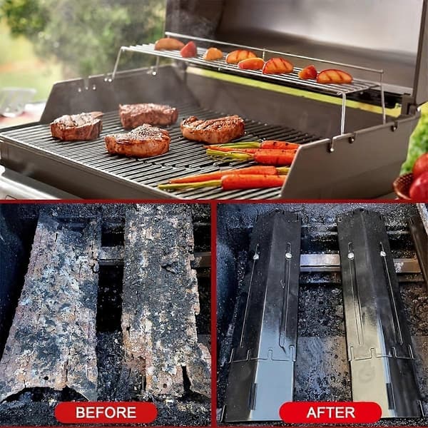 Vindafleder i rustfrit stål til varmeplade 2-pak — Universal erstatning og justerbar grillbaffel