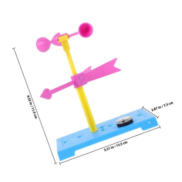 DIY vindfløy leketøy håndlaget anemometer vitenskapelig eksperiment for barn 2 sett