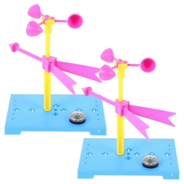 Gør-det-selv vindfane legetøj håndlavet anemometer videnskabeligt eksperiment for børn 2 sæt