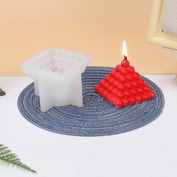 Boblelysform Pyramide Silikoneform til fremstilling af lys, gips, boligindretning, håndværk, epoxyharpiksstøbning, silikoneforme