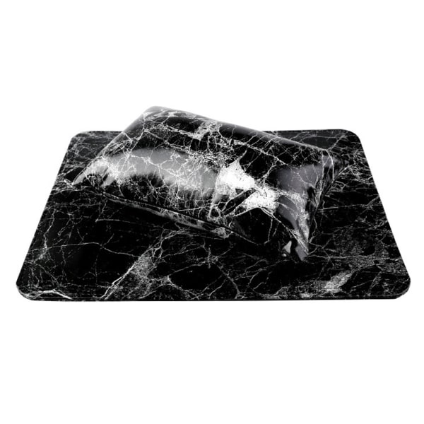 Nail Art Hand Pillow PU Sponge Leather Folding-Black Marblemake up