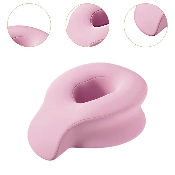 Massageansiktskudde med minnesskum nackstöd och tvättbart överdrag, rosa spabädd