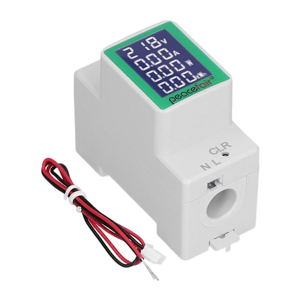 DIN-skena Mätare Digital Voltmeter Amperemeter Effekt Energimätare Multimeter Testare AC50‑300V 100A