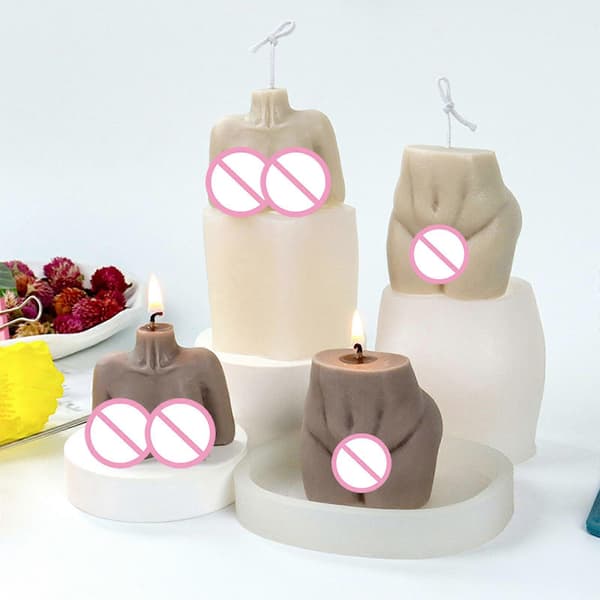 3D Halvkroppsform Silikonform for DIY Håndlaget Aromaterapi Stearinlys Gips Ornamenter Form Håndverk Verktøy