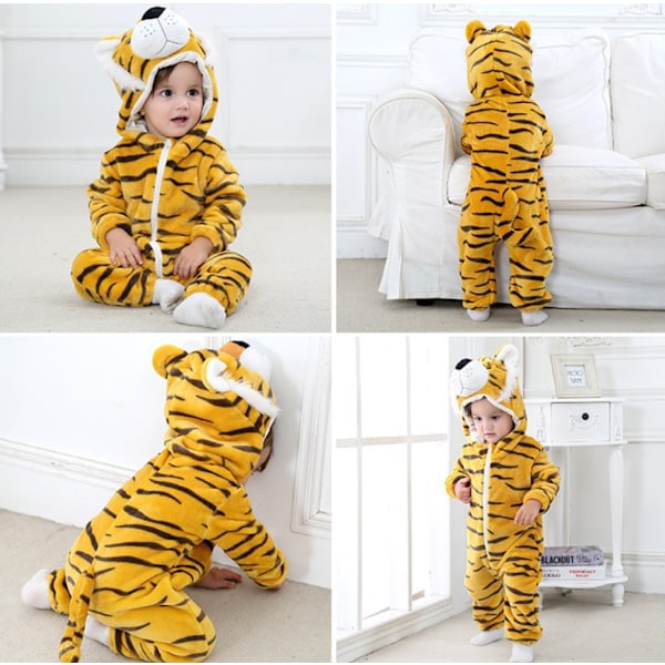 Suloiset piirretyt yöasut – Mukavat ja söpöt flanellipyjamat polyesterikankaasta vertaansa vailla olevaan mukavuuteen ja tyyliin (tiikeri, 80cm) tiger 80cm