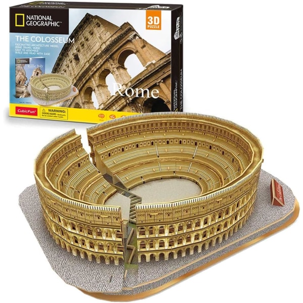 3D-pussel - pussel för barn i åldrarna 8-10 National Geographic Italien Rom Colosseum Leksaker för flickor och pojkar STEM-projekt Klassrumsdekorationer, 131 bitar