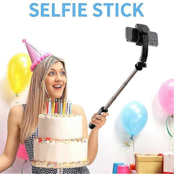 Gimbal Stabilizer Selfie Stick Vikbart Trådlöst Stativ med Bluetooth-fjärrkontroll Monopod för IOS Android bombl4