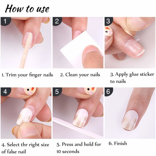 1 stk. manicure falske negle (D65 firkantet hoved ren sort [lim model]) Skønhed og sundhed