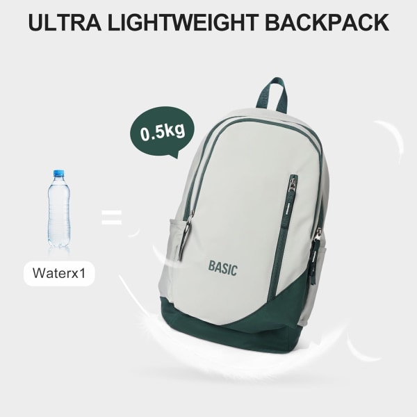 Kawaii Middle School-ryggsäck för tonåringar, flickor, söta studenter, bokväska pojkar, klassisk college-ryggsäck, casual ryggsäckar för fritidsväskor (grön)