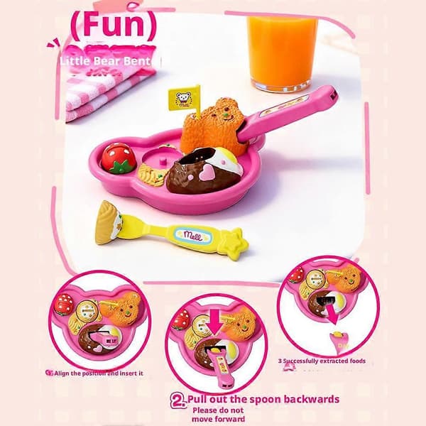 Pudding-fodringslegetøj til dukker, legetøjsmad til 3 4 5 6 7 8-årige piger Pink
