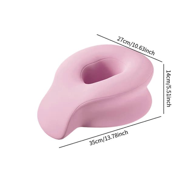 Massageansiktskudde med minnesskum nackstöd och tvättbart överdrag, rosa spabädd