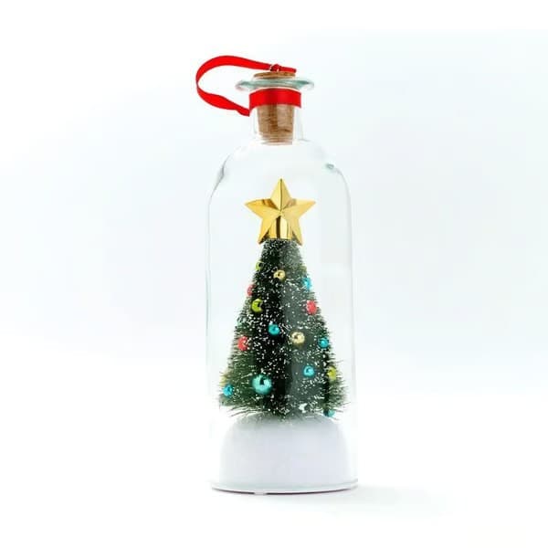 Christmas Tree Message in a Bottle, Recordable Voice Gift Bottle, Christmas Keepsake Decoration