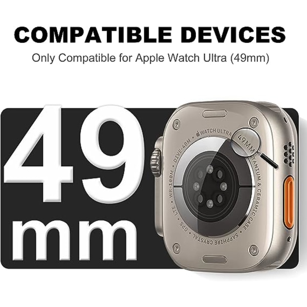 Kompatibel för kristallklara Apple Watch -band, 49 mm med case för män Dam Jelly Case och band