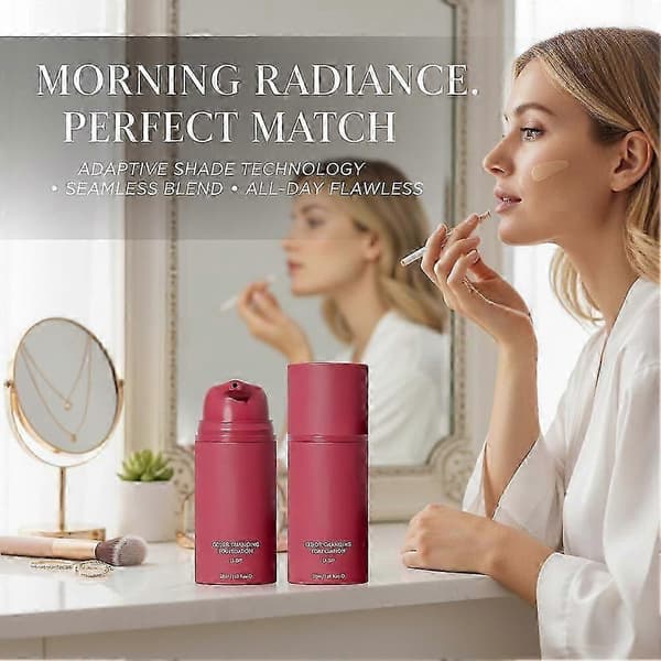 SmooColor Farveskiftende Foundation - Hudtone-tilpassende Flydende Foundation til Kvinder - 30ml