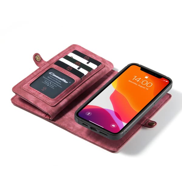CaseMe 008 Series läderfodral, iPhone 12 Pro Max, röd red