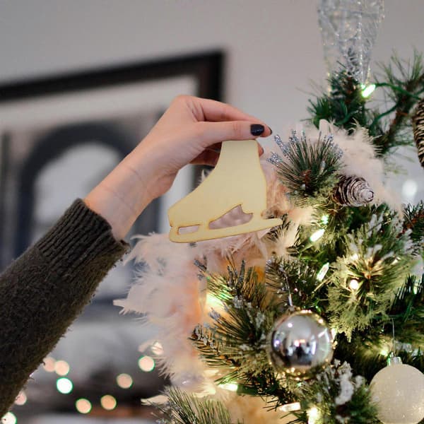 Juletræspynt i træ til DIY-ophæng 40 sæt festlig dekoration
