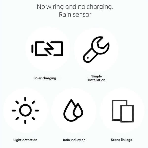 Tuya Zigbee Smart Lys- og Regnsensor 2-i-1 Funksjon, Lys- og Regnvannsdeteksjon Smart Life App As Shown