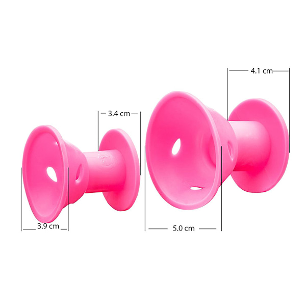 Silikonhårrullar Set, Små Silikonhårrullar-Rosa 40st