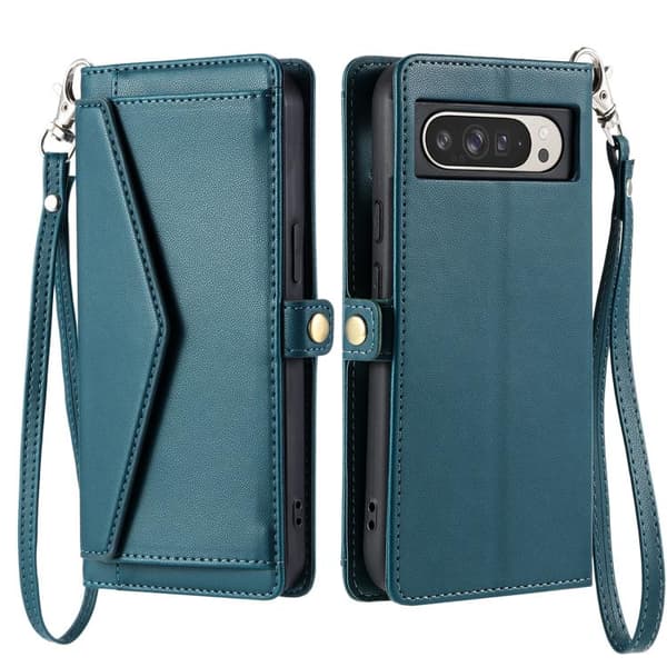 for Pixel 10 Pro XL Case - Leather Case with Multiple Card Slots and Lanyard