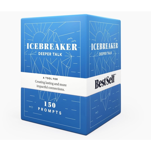 BestSelf Icebreaker Deeper Talk Deck - Conversation Starter Card Pack to Deepen Friendships with 150 Prompts-B