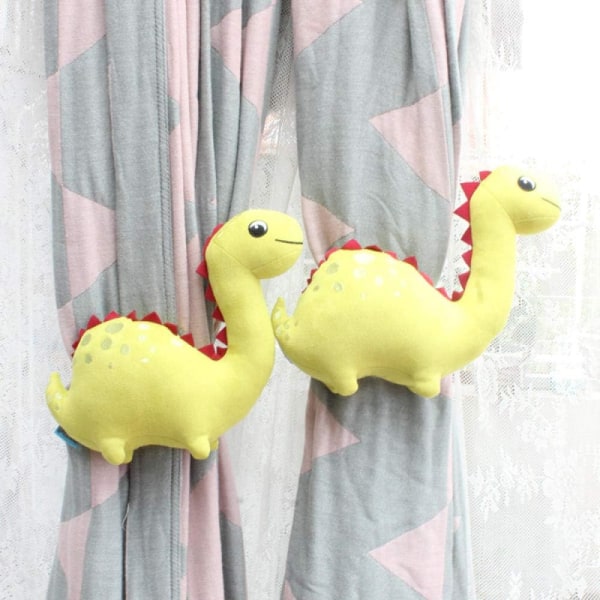 Curtain Tie Rope Children's Room Curtain Strap A Pair Of Cute Dinosaur Curtain Strap Buckles - Grass Green Dinosaurs (Pack Of 2)