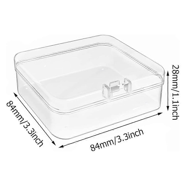 24 stk. Mini Plast Opbevaringsbeholdere, 8,4x8,4 cm Tom Hængslet Æske, til Smykker, Hardware
