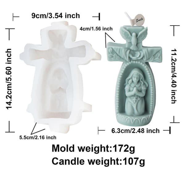 3D Silikoneform Kirke Bøn Dreng/Pige Lysform Epoxyharpiksforme til Pynt Aromaterapi Håndværksforme
