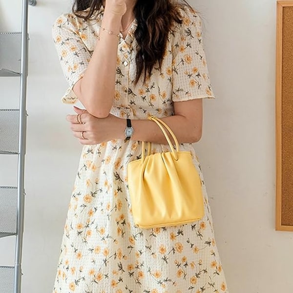 Plisserad axelväska, multifunktionell PU sommarsnygg axelväska, koreansk modetrend handväska för kvinnor för pendling