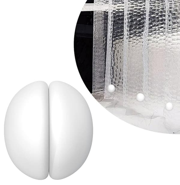 Magnetiska duschdraperivikter för duschdraperi Anti-blås Stark fixering Duschdraperitillbehör för badrum White