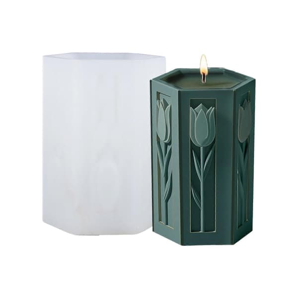 3D Blomster Cylinder Silikone Lysforme til Epoxyharpiks Fremstilling af Lys Sæbe Gips Silikoneforme til Boligindretning