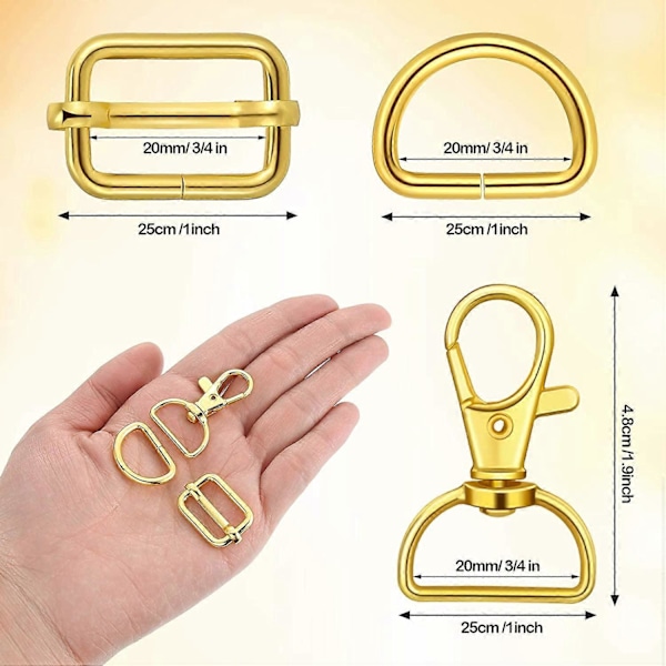 56 Stykker Ringe til Taske Håndtaske Hardware til Taskefremstilling Spænder Håndværk (Blandet Farve, 25 mm)