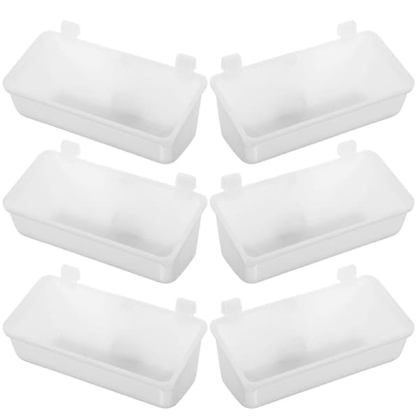 Hundeskål til kæledyrsbur, hængende foderstation til opbevaring, 6 stk. tyk plastbeholder