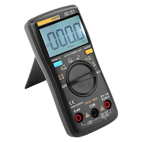 ANENG AN8009 Kannettava AC/DC Resistanssi LCD-näyttö Digitaalinen Pihtimittari