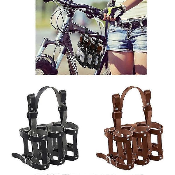 Läderflaskhållare för öl, cykel, utomhuscykling