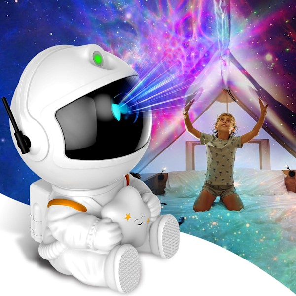 Astronaut Ljusprojektor, Stjärnprojektor Galaxy Ljus, Nattlampa för Barn, Pojkar och Flickors Rum Dekoration, Spelrum, Hembio, Tak, Timer