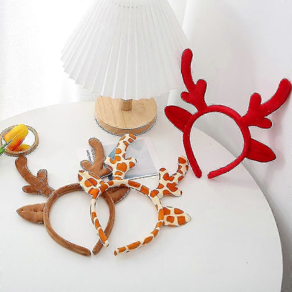 Plush ren-djur horn pannband med tecknad figur (A)