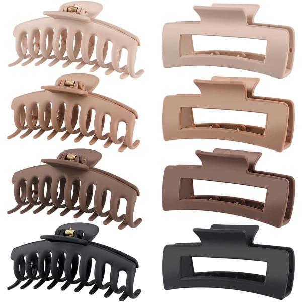 8Pcs Large Claw Clips for Thick Hair | Premium Quality Large Hair clips for Thick Hair| 4.3-inch Nonslip Matte Color Hair Claw Clips| Stylish Design