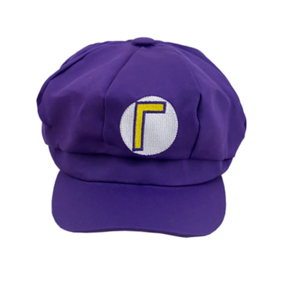 Luigi Bros Hat med bogstavtryk, Cosplay Hat - purple