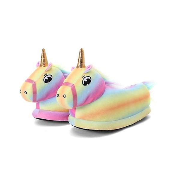 3-12 År Vinter Enhjørning Tøfler Baby Gutt Jente Tøfler Myke Plysj Soverom Hus Tøffel Innendørs Furry Baby Barn Mixed S(Length 22cm)